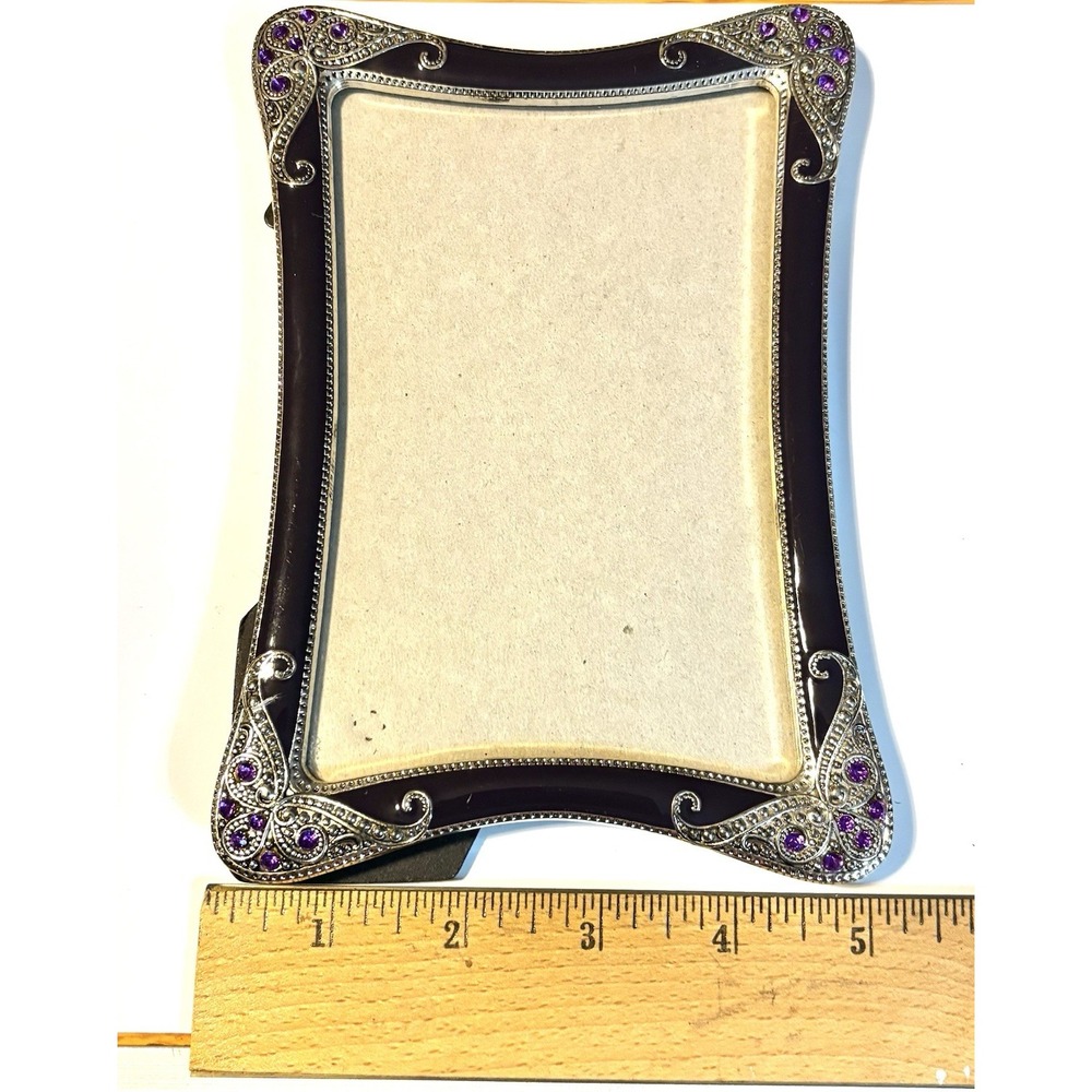 6 x 4 1/2 Dark Purple Picture Frame with Bling